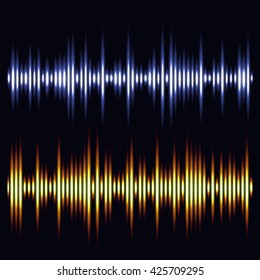 Set Of  Vector Sound Waves. Audio Wave Design. Vector Illustration