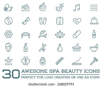 Set of Vector Spa Beauty Yoga Sport Elements Illustration
 can be used as Logo or Icon in premium quality
