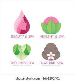 Set of vector spa logo design.