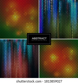 Set of Vector sparkling mosaic backgrounds. Shiny, glowing wallpapers. Collection abstract shiny backrounds.