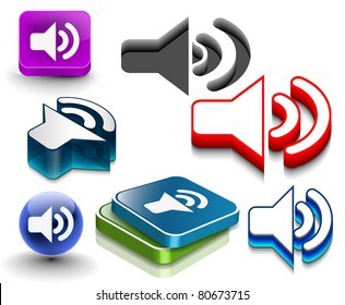 set of vector speaker icon web design element.