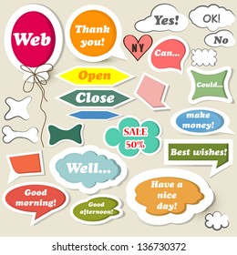 Set of vector speech baubles in retro style for your design