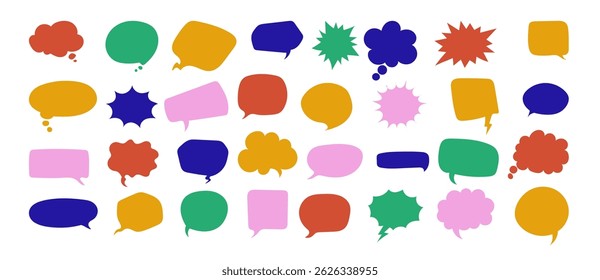 Set of vector speech bubble frame. Retro color special offer design elements collection