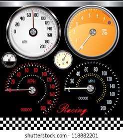 Set of vector Speedometer and Counter