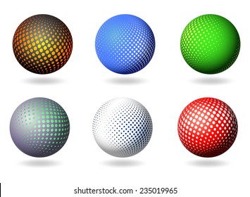Set of vector sphere design elements