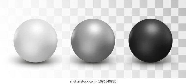 Set of vector spheres and balls on a white background with a shadow. - Shutterstock ID 1096540928
