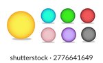 Set of vector spheres with gradients for for game, icon, package design, logo, mobile, ui, web, education. 3D ball on a white background. Spherical shape illustration