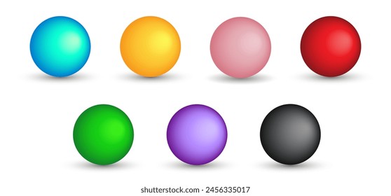 Set of vector spheres with gradients for for game, icon, package design, logo, mobile, ui, web, education. 3D ball on a white background. Spherical shape illustration