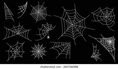 Conjunto de telarañas vectoriales para Halloween.