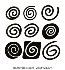 set of vector Spiral, in japanese Uzumaki, is the symbol of the Uzumaki clan