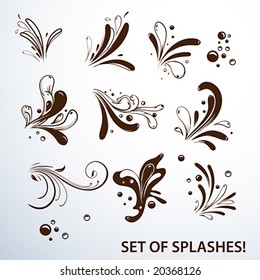 Set of vector splashes.