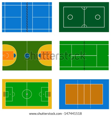 Set Vector Sport Court Stock Vector (Royalty Free) 147441518 - Shutterstock