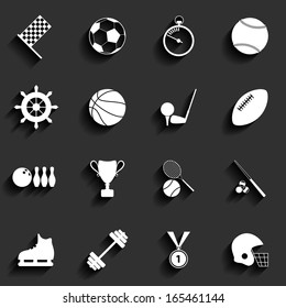 Set of vector sport icons in flat design