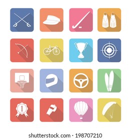 Set of vector sport icons in flat design set 3