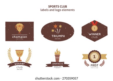 Set of vector sport and winner  logos, badges and design elements