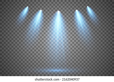 Set of vector spotlights. Scene. Light effects. Vector graphics.
