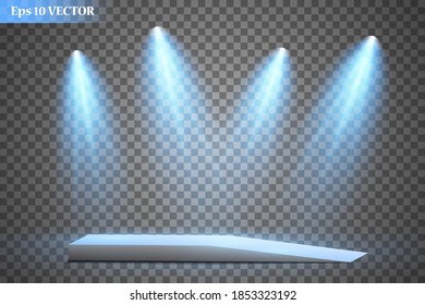 Set of vector spotlights. Scene. Lighting effects. Vector graphics.