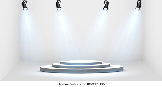 Set of vector spotlights. Scene. Lighting effects. Vector graphics.