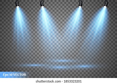 Set of vector spotlights. Scene. Lighting effects. Vector graphics.