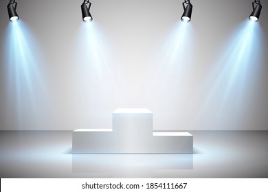 Set of vector spotlights. Scene. Lighting effects. Vector graphics.