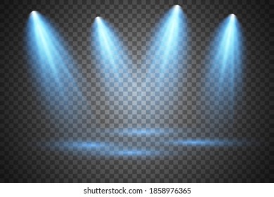 Conjunto de focos vectoriales. Escena. Efectos de iluminación. Gráficos vectoriales.