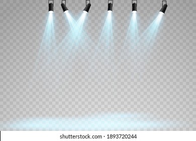 Set of vector spotlights. Scene. Lighting effects. Vector graphics. - Shutterstock ID 1893720244