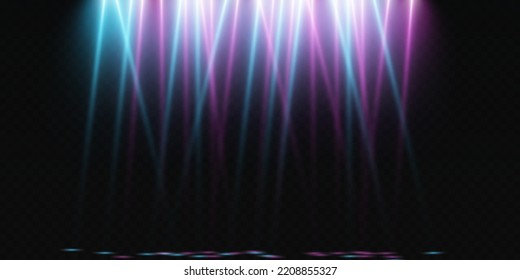 Conjunto de focos vectoriales. Escena. Efectos de iluminación. Gráficos vectoriales.