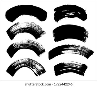 Set of vector spots for banners, backgrounds, textures. Blots with torn edges in grunge style. Hand drawn brush strokes. Rectangular frames. EPS-10.