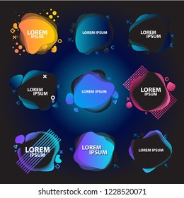 Set of vector spots in trendy bright gradient colors with space for text. Design template for posters, banners, flyers and more.