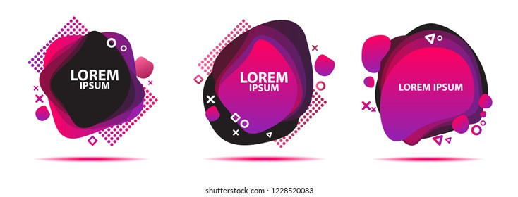 Set of vector spots in trendy bright gradient colors with space for text. Design template for posters, banners, flyers and more.