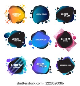 Set of vector spots in trendy bright gradient colors with space for text. Design template for posters, banners, flyers and more.