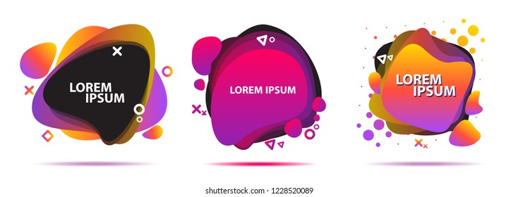 Set of vector spots in trendy bright gradient colors with space for text. Design template for posters, banners, flyers and more.