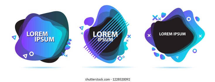 Set of vector spots in trendy bright gradient colors with space for text. Design template for posters, banners, flyers and more.
