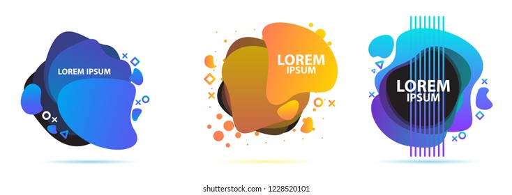 Set of vector spots in trendy bright gradient colors with space for text. Design template for posters, banners, flyers and more.