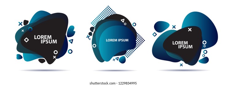 Set of vector spots in trendy bright gradient colors with space for text. Design template for posters, banners, flyers and more.