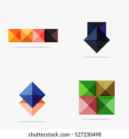 Set of vector square abstract backgrounds or infographics for your content