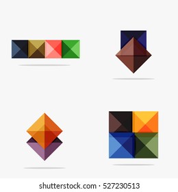 Set of vector square abstract backgrounds or infographics for your content