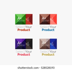 Set of vector square abstract backgrounds or infographics for your content