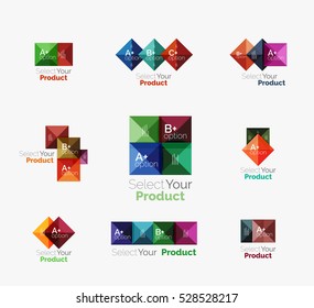 Set of vector square abstract backgrounds or infographics for your content