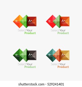Set of vector square abstract backgrounds or infographics for your content