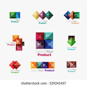 Set of vector square abstract backgrounds or infographics for your content