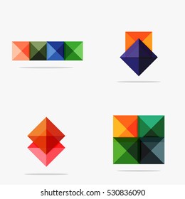 Set of vector square abstract backgrounds or infographics for your content