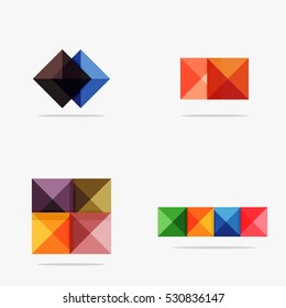 Set of vector square abstract backgrounds or infographics for your content