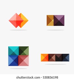 Set of vector square abstract backgrounds or infographics for your content