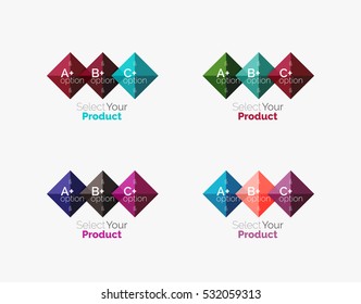 Set of vector square abstract backgrounds or infographics for your content
