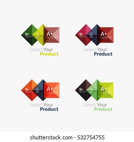 Set of vector square abstract backgrounds or infographics for your content
