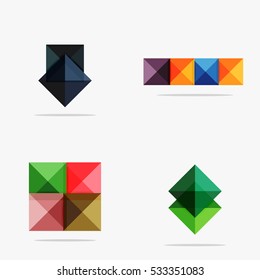 Set of vector square abstract backgrounds or infographics for your content