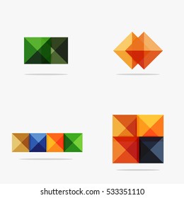 Set of vector square abstract backgrounds or infographics for your content