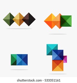 Set of vector square abstract backgrounds or infographics for your content