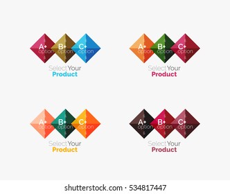 Set of vector square abstract backgrounds or infographics for your content